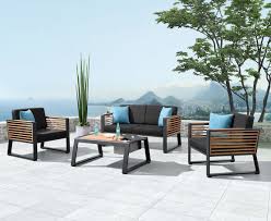 Caribbean 4pc Outdoor Lounge Setting W Loveseat Outdoor Furniture Outdoor Lounge Set Outdoor Dining Furniture