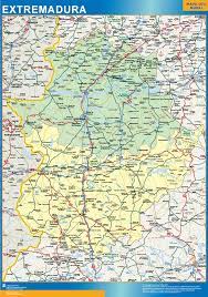Map Of Extremadura Provinces Wall Maps