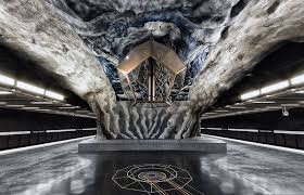 Stunning Underground Art In Stockholm S Metro Station Stockholm Metro Underground Art Subway Art