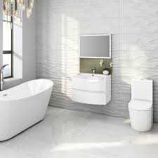 Wall hung vanity units are growing in popularity, especially for compact bathrooms or minimalist interior designs. Nrg 700mm Contemporary Curved Vanity Unit Wall Hung Basin Sink Bathroom Furniture Gloss White Diy Tools Wash Stands Vanity Units