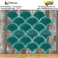 Gạch Mosaic Vảy Cá Xanh XFB90011 | Tổng Kho Mosaic Hà Nội