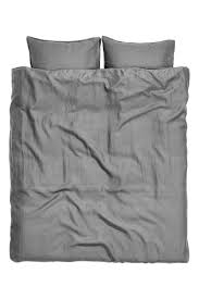 Washed Linen Duvet Cover Set Grey Home All H M Gb Parure De Couette Couette En Lin Jeux De Housse De Couette