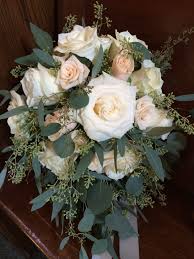 Seeded Silver Dollar And Willow Eucalyptus And Ivory Rose Bridal Bouquet Eucalyptus Wedding Bouquet Wedding Bouquets Eucalyptus Bouquet