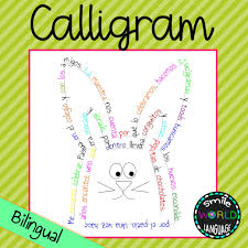 Calligram Easter Rabbit Writing Creative Caligrama Plantilla De Escritura Pascua Easter Time Flash Freebie Cards