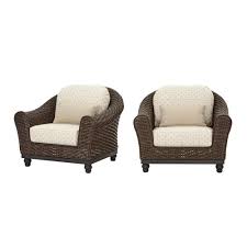 Find the best brown patio chairs at the lowest price from top brands like christopher knight home, swing, hampton bay & more. Home Decorators Collection Camden Dark Brown Wicker Outdoor Patio Lounge Chair With Sunbrella Antique Beige Fretwork Flax Cushions 2 Pack Fra60624avw 2pk Patio Lounge Chairs Lounge Chair Outdoor Patio Lounge