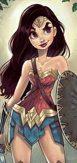 You'll need red, blue, yellow, and peach colors. Cute Wonder Woman Animated Wallpaper