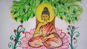 448x469 buddha showing a thousand hands excercise, in. Lord Buddha Drawing And Painting Buddha Purnima Special Watercolour Artwork Youtube