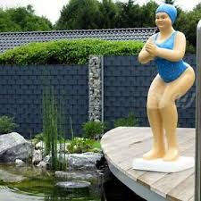 Bestellen sie pumpen, filter und teichzubehör. Badende Elli Badeanzug Blau Frau Schwimmerin Badenixe Teich Garten Deko Figur Ebay