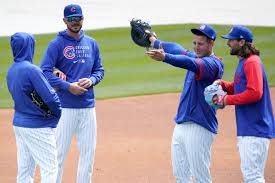 Kris bryant, left, and anthony rizzo listen to eddie vedder sing a jingle for a commercial for the mock bryzzo souvenir company in mesa, ariz., on feb. Cubs Confident They Ll Re Sign Rizzo