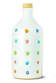 Irresistible to the eye even before the palate, with their perfect leaves and delicate color, a foretaste of the tender, compact consistency. Frantoio Muraglia Pois Ceramic Jar Medium Fruity Orcio Collection Italian Extra Virgin Olive Oil High Quality Avvenice