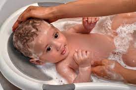 Start at your baby's face and top of their head: Baby Swallowed Bath Water What Should I Do Enjoy Mom Life