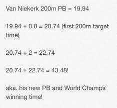 Van niekerk, the world record holder in the 400m, beat good friend and. 5 Important Numbers Stats From 2015 World Championships