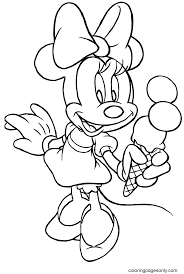 Keep your kids busy doing something fun and creative by printing out free coloring pages. Minnie Mouse Having Ice Cream Coloring Pages Minnie Mouse Coloring Pages Coloring Pages For Kids And Adults