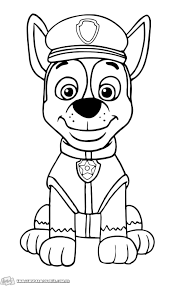This coloring page shows chase the mature and strict pup dog posing. Chase 02 Imagens Para Colorir Paw Patrol Coloring Paw Patrol Coloring Pages Penguin Coloring Pages