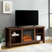 Free shipping over $45 · 5% rewards with club o Manor Park Farmhouse 2 Door Electric Fireplace Tv Stand Dark Walnut Accuweather Shop