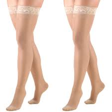 Amazon.com: Truform Compression 15-20 mmHg Sheer Thigh High Stocking Nude,  Large, 2 Count : Health & Household