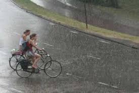 Dutch Cycling In The Rain Dozhd