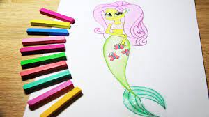 Children are certainly very familiar with my little pony character and one of them could be a big fan of this cartoon characters. My Little Pony How To Draw Fluttershy Mermaid Coloring Video For Kids Youtube