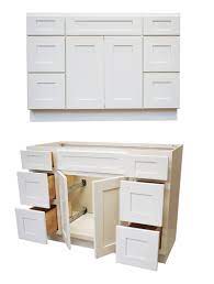 Amerique luxury white shaker maple solid wood vanity cabinet 30, solid canadian maple wood doors, european soft closing drawers, rta. Elegant White Shaker 48 Vanity W Drawers Rta Cabinet Store