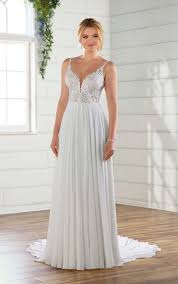 Casual Wedding Dress With Crepe Chiffon Skirt Casual Wedding Dress Essense Of Australia Wedding Dresses Casual Bridal Dress