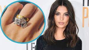 Click here to see photos of the model's new accessory. Emily Ratajkowski Reveals Massive Double Stone Engagement Ring Youtube