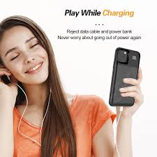 Iphone 11 pro max用バッテリー充電器,5500 mah,ポータブル充電ケース,lcd画面付き