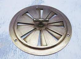 Victorian Brass Hit And Miss Air Vent Circular Boat Vent Adjustable Cupboard Vent Vintage Brass Vent Yacht Boat Supplies Salvage Boat Supplies Victorian Home Finder