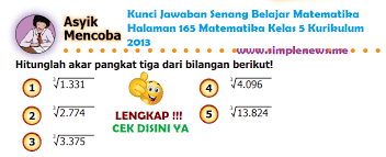 Matematika kelas 8 halaman 165. Lengkap Kunci Jawaban Senang Belajar Matematika Halaman 165 Matematika Kelas 5 Kurikulum 2013 Simple News Kunci Jawaban Lengkap Terbaru