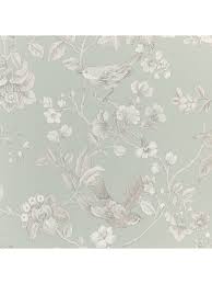 John Lewis Partners Nightingales Wallpaper Eau De Nil Grey And Green Wallpaper Wallpaper Wallpaper Bedroom