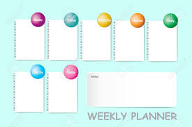 Weekly Planner With A Chart For Notes And Blank Spiral Notebook