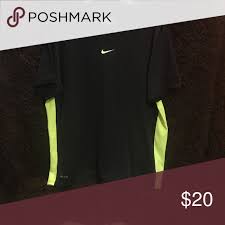 Black And Neon Green Nike Shirt Nike Dry Fit T Shirt T Shirt Black Neon Black Nikes