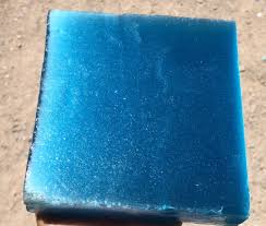Fiber Optic Glass Block Turquoise T