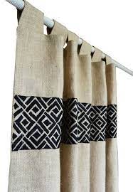 Burlap Curtain In Ivory Burlap Drape With Chippendale Etsy Burlap Drapes Burlap Curtains Kitchen Window Curtains