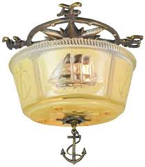 Vintage Hardware Lighting Art Deco Close Ceiling Bowl Lights Nautical Marine Fixtures 283 Dk Cbl