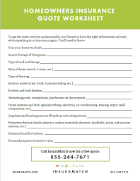 Homeowners Insurance Quote Worksheet Home Insurance Quotes Homeowners Insurance Insurance Quotes
