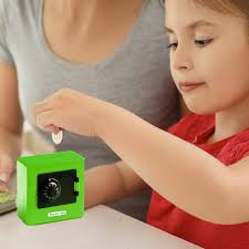 Money Boxes Combination Lock Coin Saving Storage Box Code Cash Case (Green) 