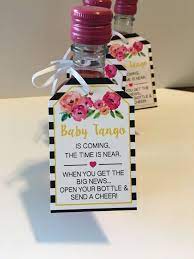 Baby Shower Favor Tags For Mini Wine Bottles Wine Bottle Tags Personalized Weddi Baby Shower Wine Favors Personalized Baby Shower Favors Floral Baby Shower