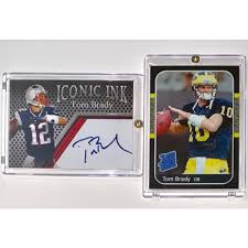 Plus a patrick mahomes and a tom brady super bowl liv football card! Sold Price Tom Brady Signed And Custom Rookie Football Cards Invalid Date Edt