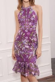 Marchesa Notte Purple Sleeveless Guipure Lace Cocktail Dress Ss18 Poshare Women S Fashion Dresses Casual Cocktail Dress Fashion