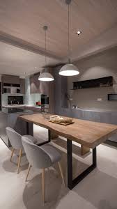 Taiwanese Family Home Embraces Modern Simplicity Nonagon Style Kitchen Interior Kitchen Design Modern Dining Room