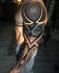 All Black Arm Sleeve Tattoo By Abian Lamotta Best Sleeve Tattoos Tattoo Sleeve Designs Arm Sleeve Tattoos