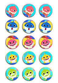 Baby shark cross stitch patterns. Baby Shark Cupcake Toppers Wafer Paper Edible Multiple Designs On Luulla