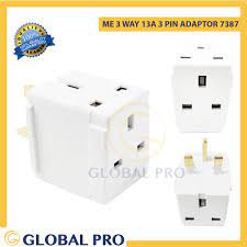 Great news!!!you're in the right place for 3 way plug. 1pc Me 3 Way 13a 3 Pin Adaptor 7387 Extension Plug Uk Design Shopee Malaysia