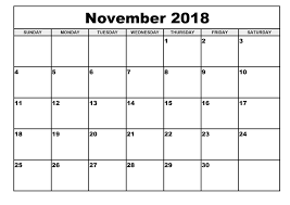 November 2018 Blank Calendar Printable August Calendar Monthly Calendar Template November Printable Calendar