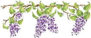 Lilac Branch Border Ds2076 Walltowallstencils Com Stencils Wall Floral Wall Stencil Flower Sketches