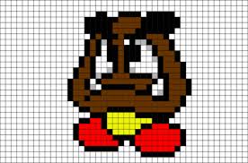 Goomba Mario Pixel Art Minecraft Pixel Art Pixel Art Templates Pixel Pattern Fire flower from super mario see more. goomba mario pixel art minecraft