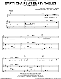 Boublil Empty Chairs At Empty Tables Sheet Music For Voice Piano Or Guitar