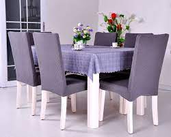 Dining Room Jacquard Oil Proof Poyester Spandex Fabric Chair Covers Anti Mite Antifouling Dining Room Chair Slipcovers Purple Dining Room Slipcovers For Chairs