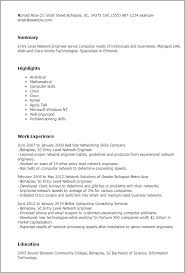 Professional Entry Level Network Engineer Templates To Showcase Your Talent Myperfectresume