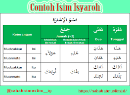 Beda dengan fi'il yang selalu dibarengi dengan penempatan waktu tersebut. Contoh Isim Isyaroh Pengertian Pembagian Jumlah Dan Huruf